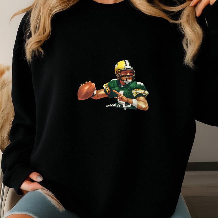 Vintage Green Bay  Sweatshirt X Brett Favre Football Player Jumper Gb American Football Sweater Size Xxl Sweatshirt