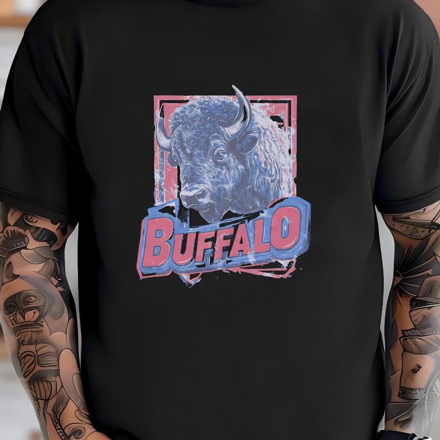 Vintage Buffalo Football Crewneck, American Sports Sweatshirt, Us Sports Clothing, Football Fan Gift, Football Lover Apparel, Vintage Bison T-shirt