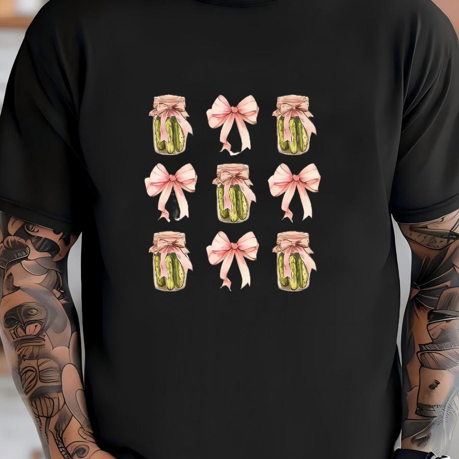 Pickle Jars Coquette Bow Baby - Retro Pickle Bow Baby Bodysuit - Funny Natural Infant Pickle - Toddler Youth Tee T-shirt