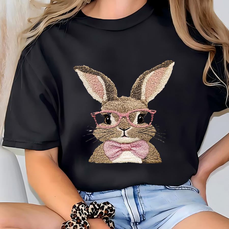 Easter Bunny Sweatshirt, Easter Cute Bunny Shirt Birthday, Gift For Kids, Easter Anime Hoodie, Baby Girl Clothes, Easter Women Crewneck T-shirt