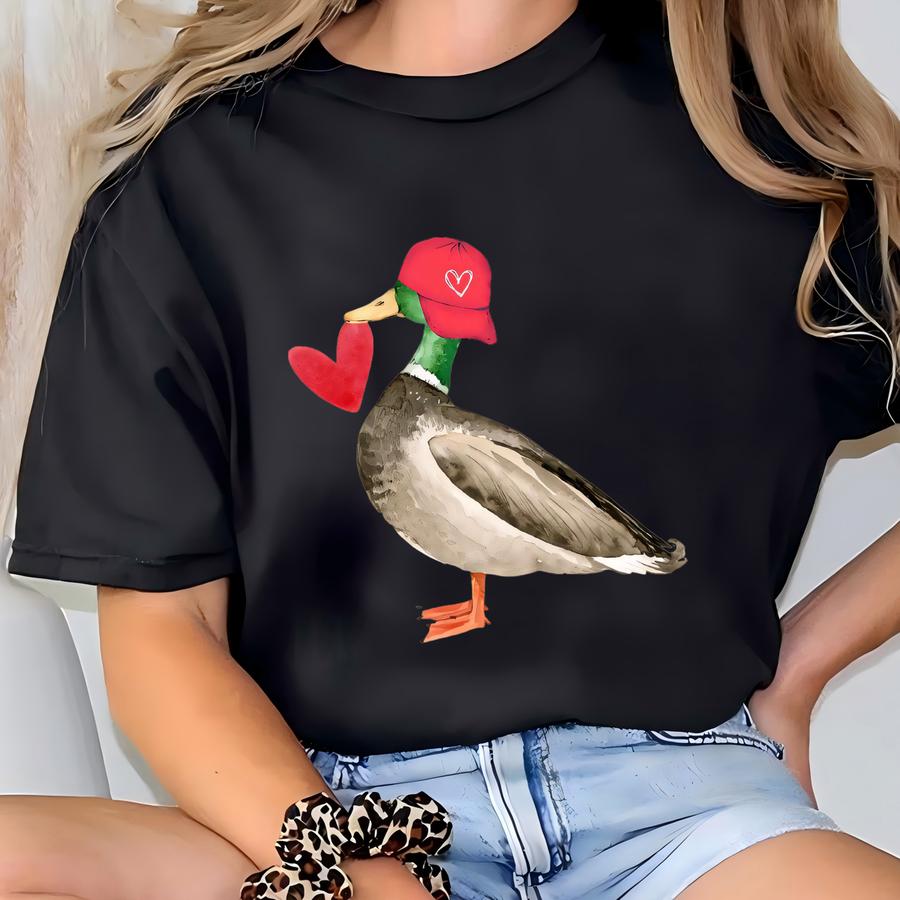 Valentine Mallard Duck Sweatshirt, Cute Valentine Shirt, Hunting Valentine's Day Shirt,valentine's Day Shirt,cute Valentine Shirts,duck Gift T-shirt