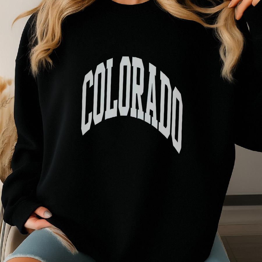 Colorado Crewneck Colorado Sweatshirt Colorado Gifts Varsity Sweatshirt Mountain Sweatshirt Hiking Sweater Nature Crewneck Preppy Style Sweatshirt