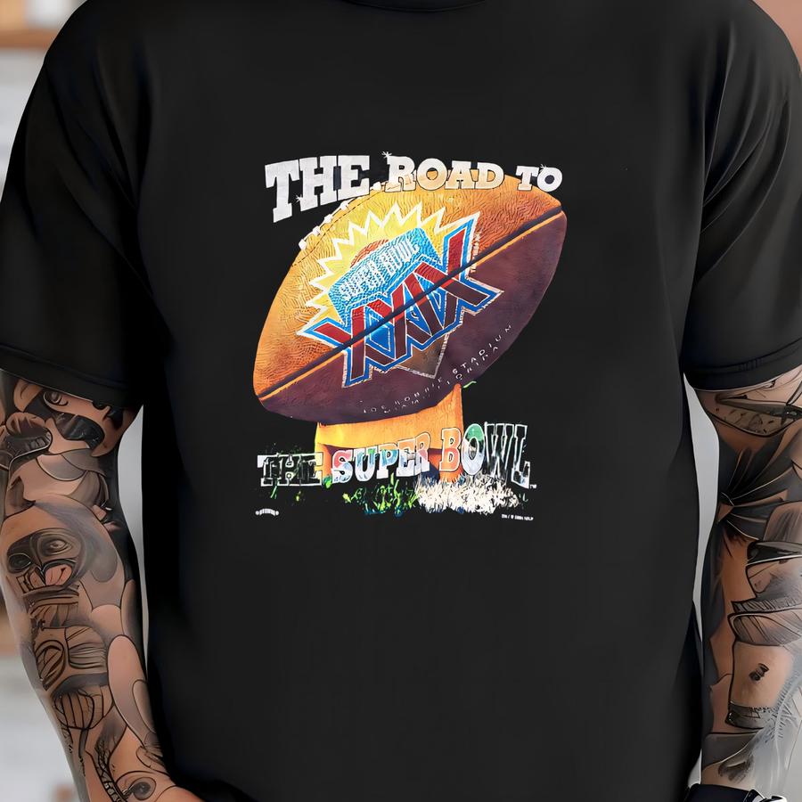 Vintage 1990s  Pullover Sweatshirt Size Large Football Hipster Mahomes Kelce 1994 Road To The Super Bowl T-shirt