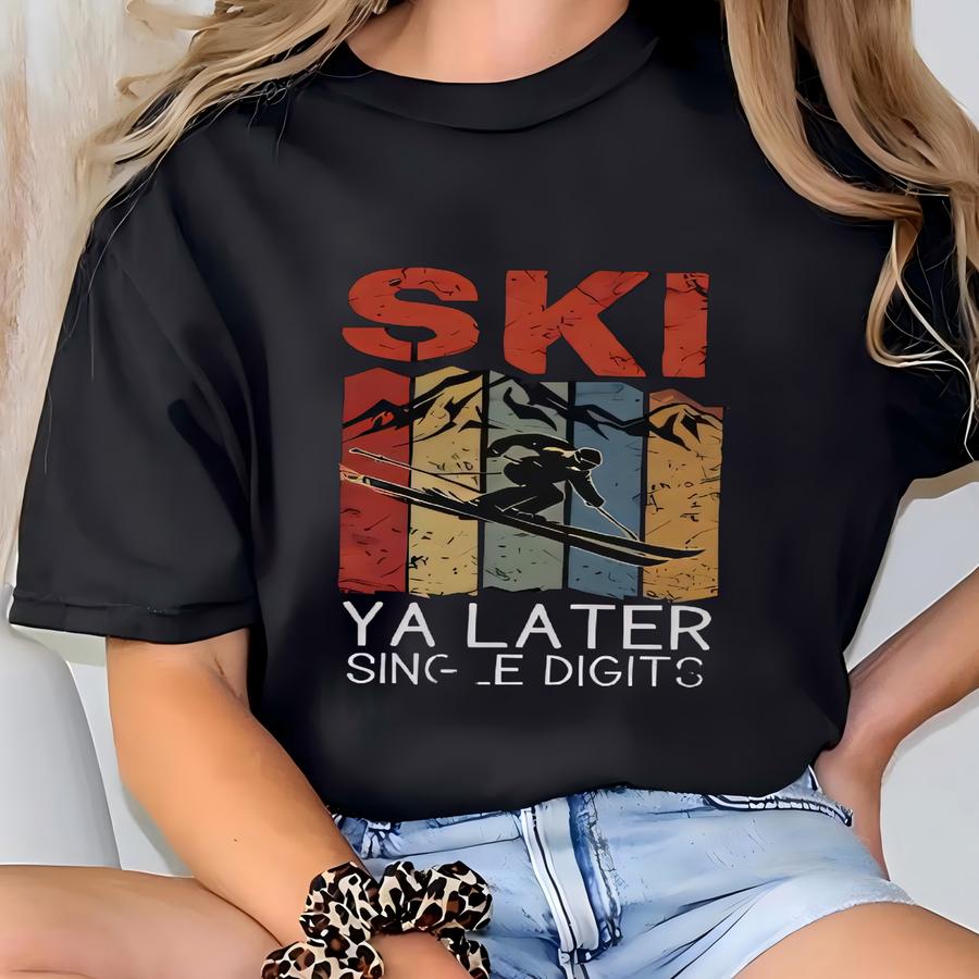 Ski Ya Later Single Digits Shirt, Ski Ya Later Shirt, 10th Birthday Boy Shirt, Tenth Birthday Shirt, Double Digits Birthday Shirt, Ski Trip T-shirt