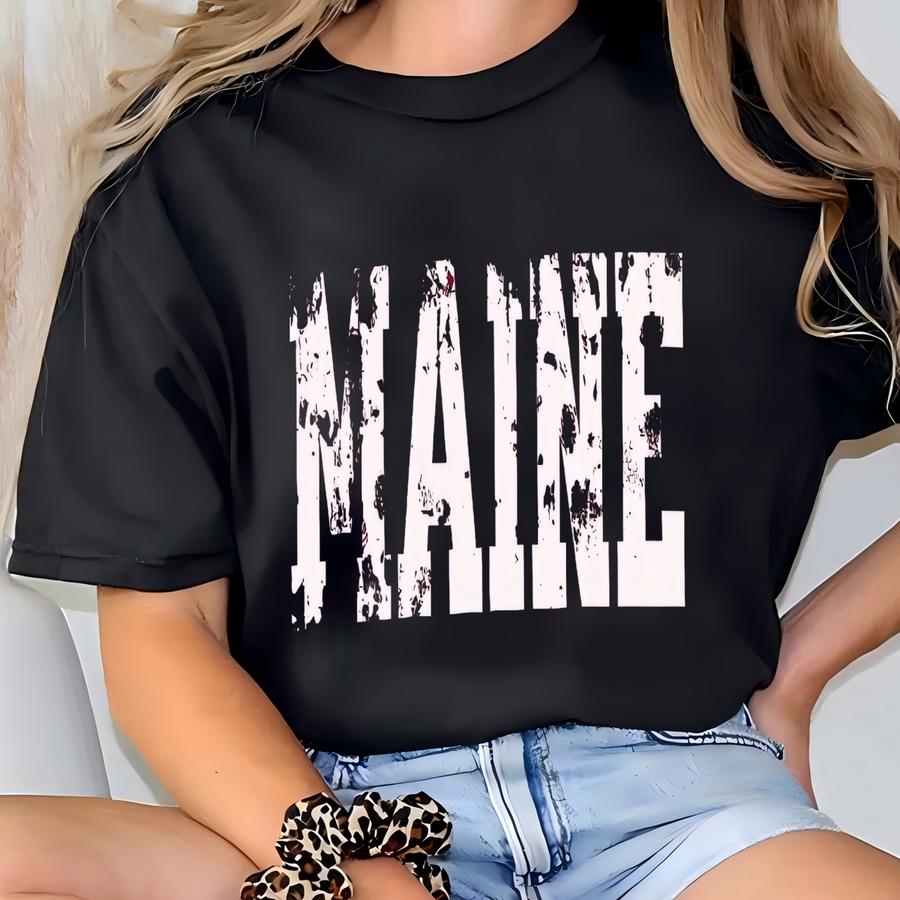 Vintage Maine Sweater, Retro Maine Sweater, Vintage Maine Sweatshirt, Maine State Sweater, Maine Souvenir Sweater, Maine Crewneck, T-shirt