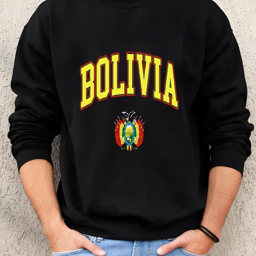 Bolivia Shirt, Coat Of Arms Of Bolivia Tshirt Country Emblem Free Gift Message Insertion Sweatshirt