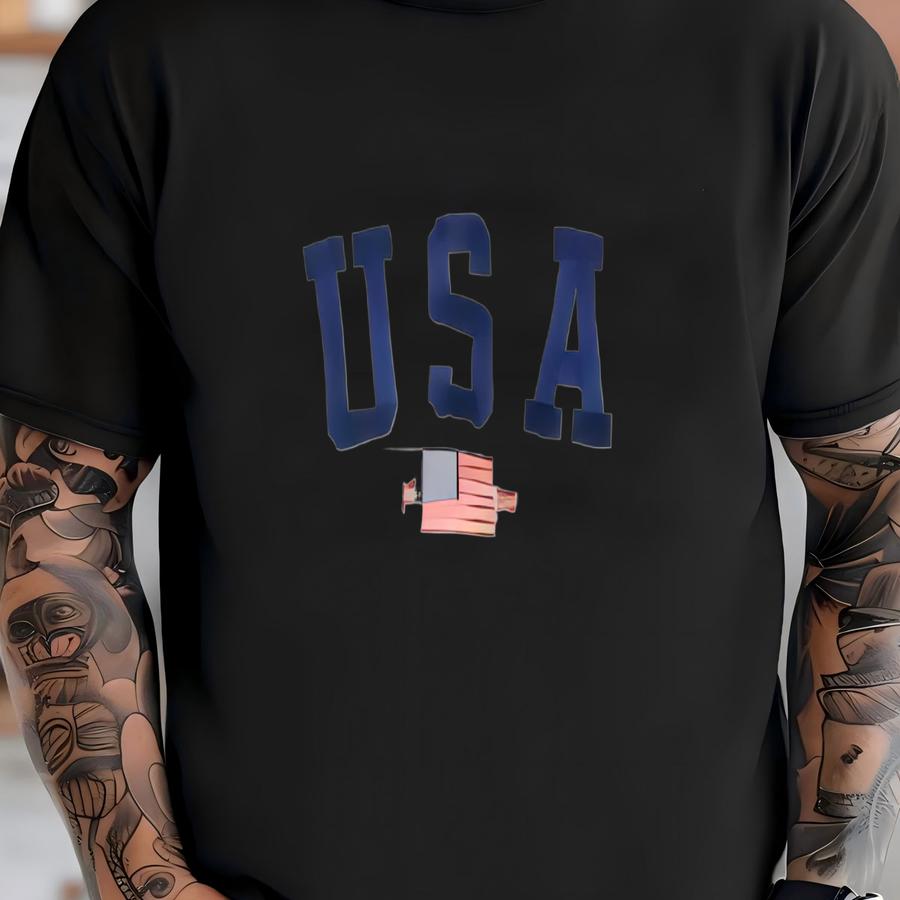 Vintage Usa Hoodie Grey Large T-shirt