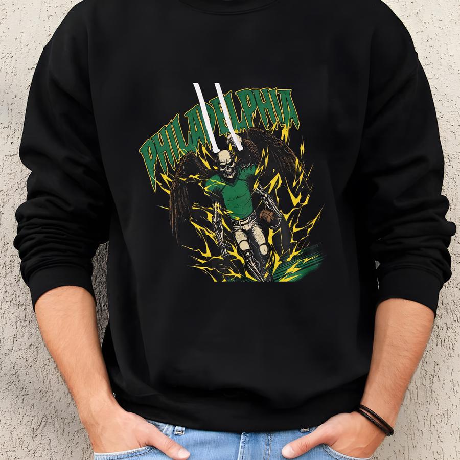 Philadelphia Football Hoodie - Graphic Hoodie - Skeleton Shirt - - Gift Hoodie - Vintage - Skeleton Football - Eagles Sweatshirt