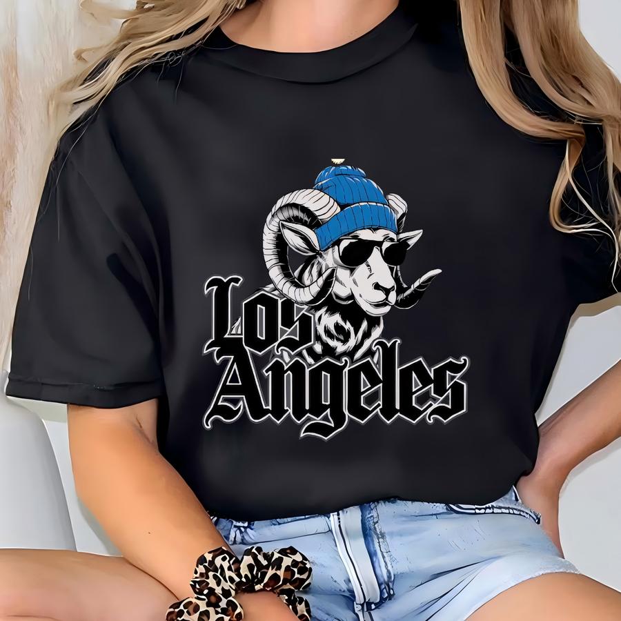 Los Angeles Football Vintage Style La Hoodie, Los Angeles Football Crewneck, Los Angeles Game Day, Los Angeles Gift, Ram Mascot Team Spirit T-shirt