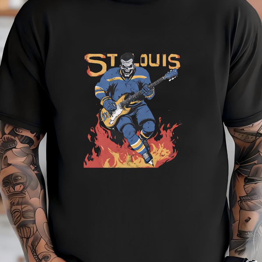 St Louis Hockey Crewneck, Blue Ice Hockey Sweatshirt, Sports Clothing, Hockey Fan Gift, Hockey Lover, Vintage Hockey, St Louis Missouri T-shirt