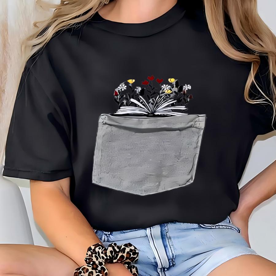 Floral Book Pocket Tee T-shirt