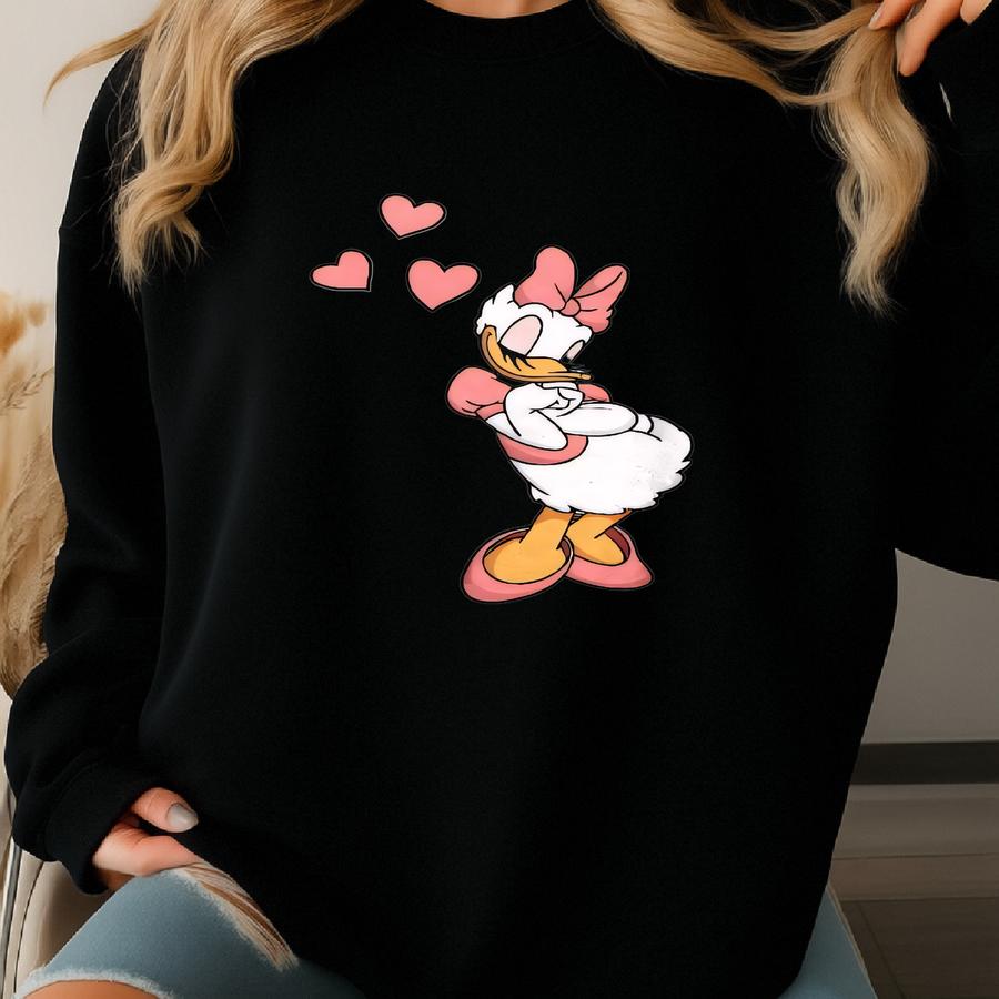 Daisy Duck Couple Shirt, Valentine's Day Shirt, Happy Valentines Day Shirt, Couple Matching Shirt, Valentines Day Gift Sweatshirt