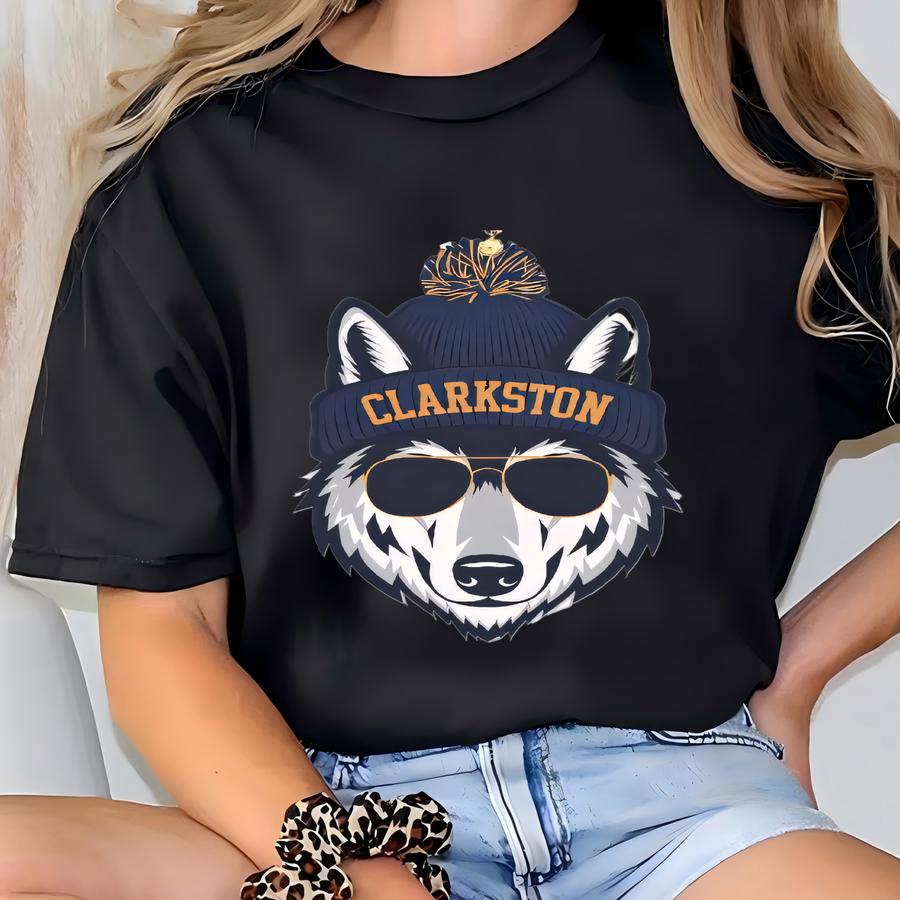 Clarkston Michigan Sweatshirt, Wolves Mascot Team Spirit Sweater T-shirt