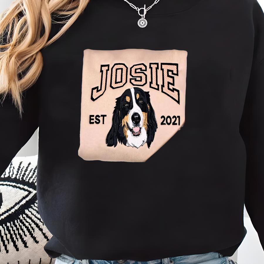 Custom Pet Portrait T-shirt - Dog Mom Gift Sweatshirt