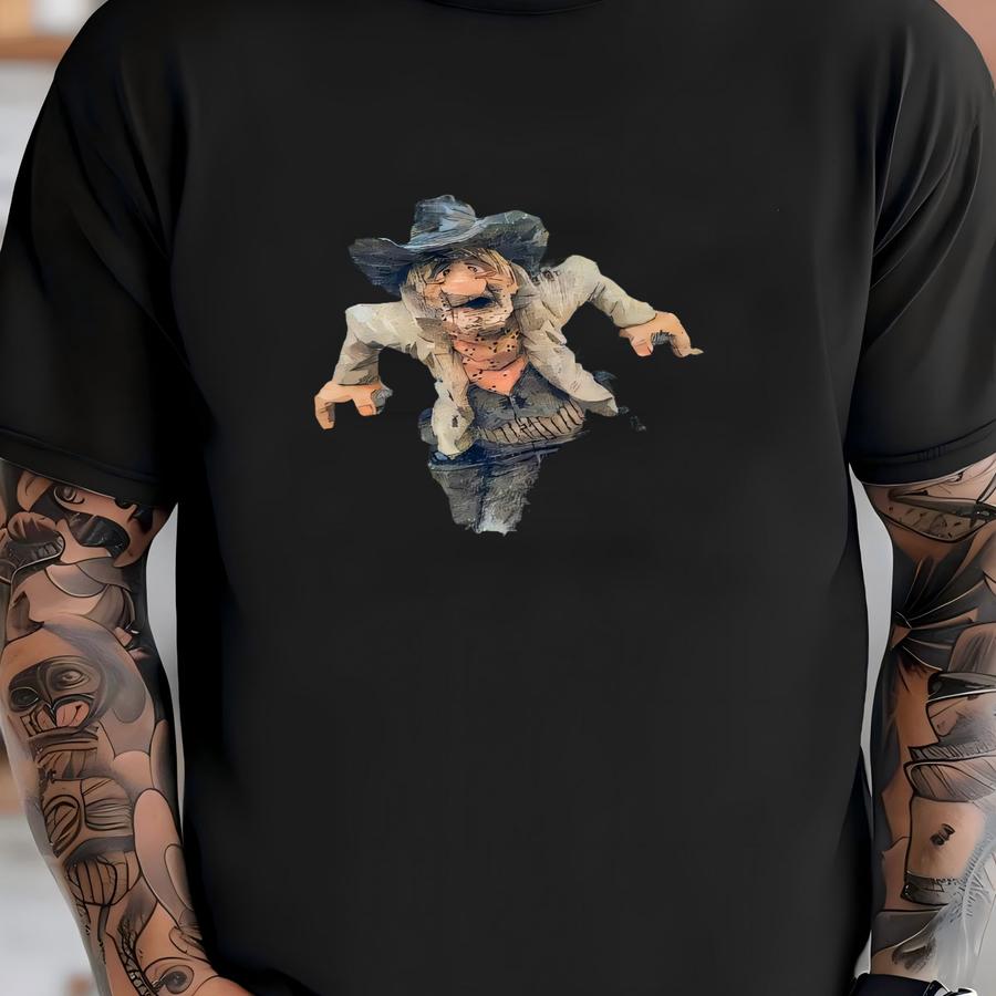 Vintage 1992 Chris Hammack Cock Your Pistol Old Cowboy Western Art Graphic Shirt Usa Size M/l T-shirt