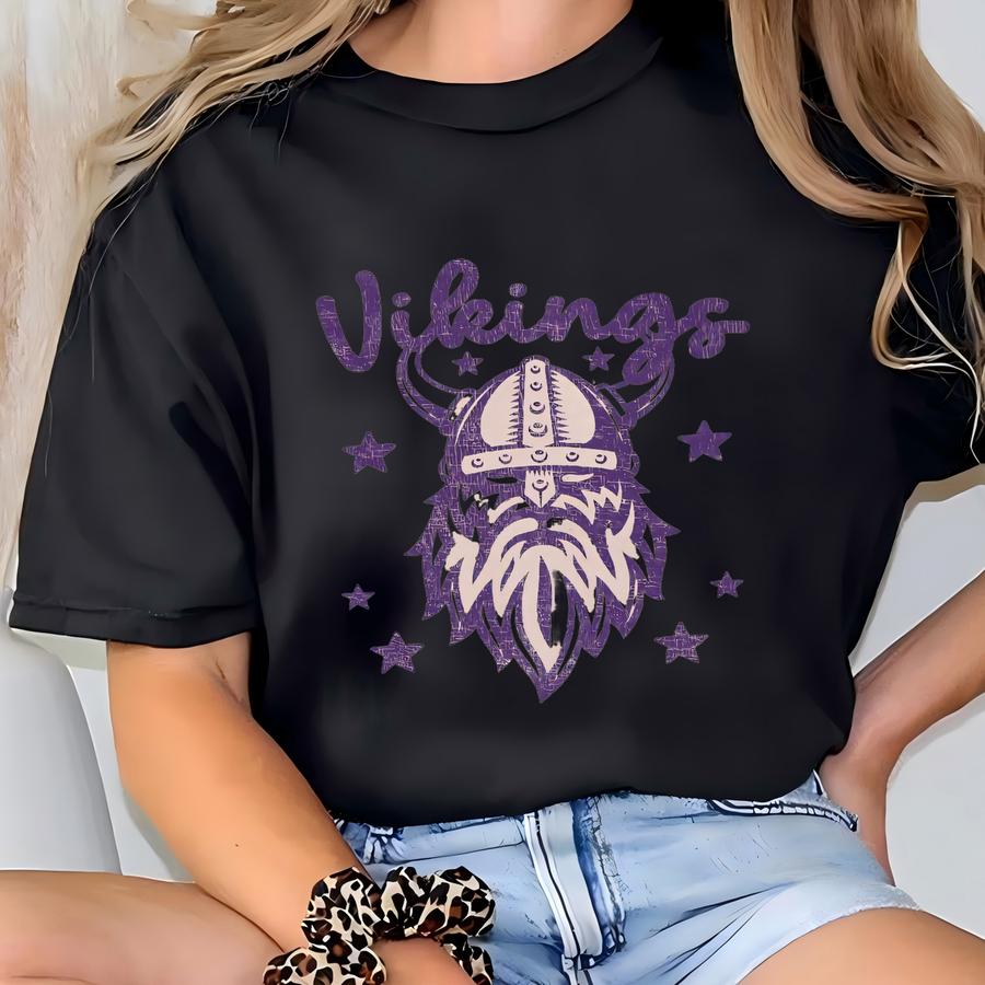 Vikings Shirt Vikings Game Day Vikings Tshirt Bella Canvas Vikings Spirit Wear Womens Vikings Tee Vikings Mascot T Shirt Vikings Team T-shirt