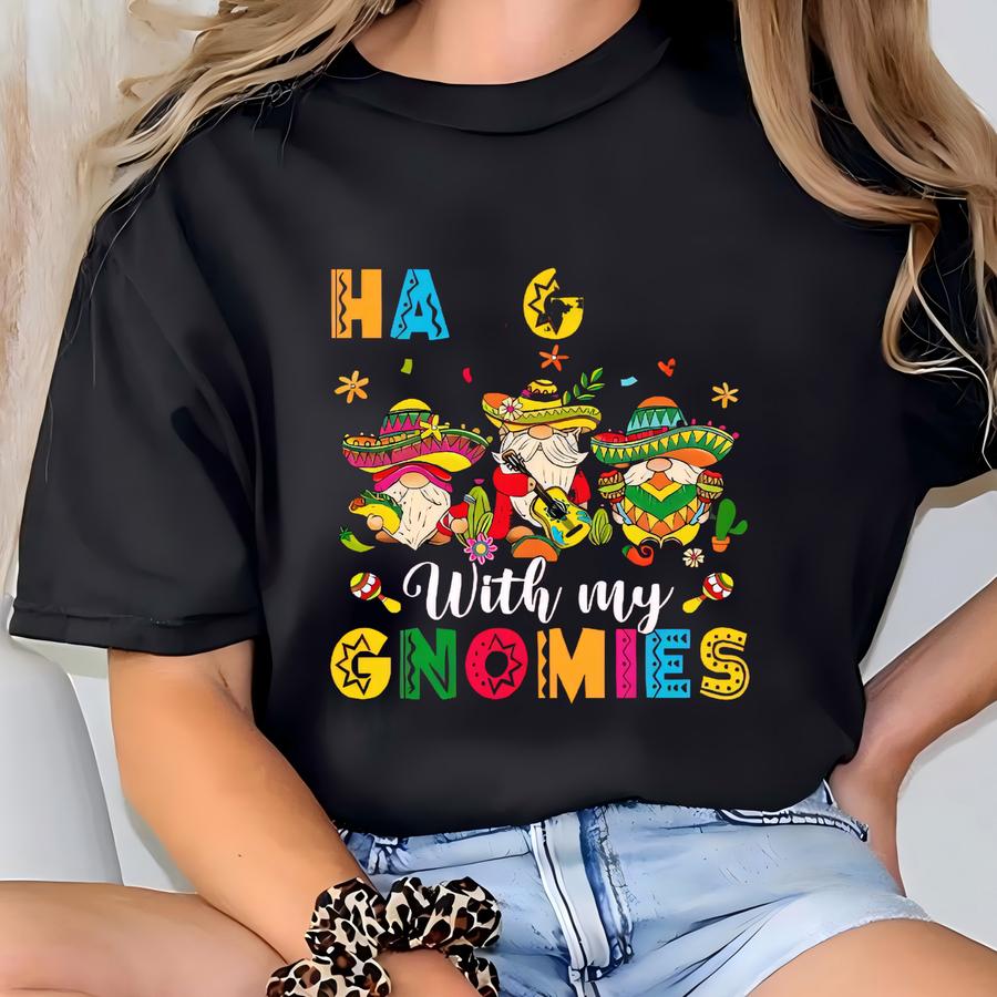Cinco De Mayo Gnomes Shirt, Mexican Fiesta Tshirt, Party Tees For Women, Gnomes Gift, Funny Mexican Festival Shirts,sombrero Gnomes Clothing T-shirt