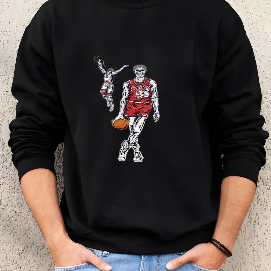 Julius Erving The Doctor Vintage Skeleton Cartoon Style T-shirt Sweatshirt