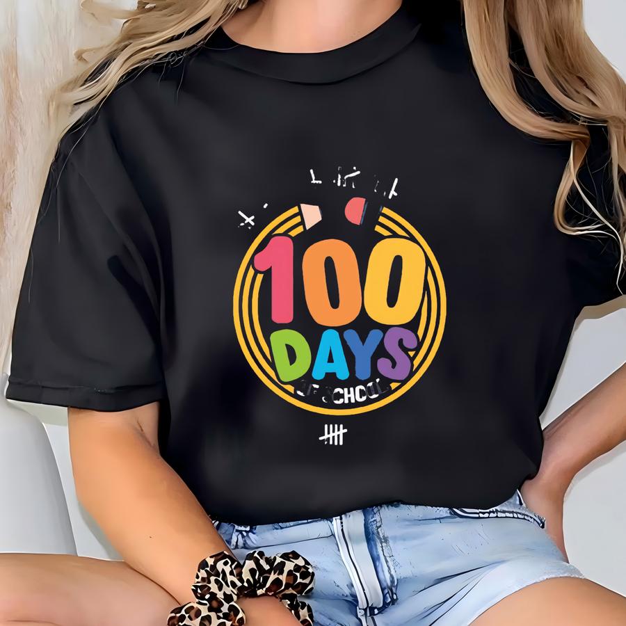 100 Days Of School Hoodie: Teacher Celebration Outfit T-shirt