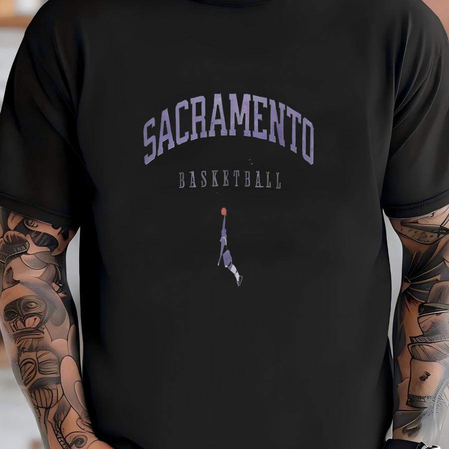 Custom Sacramento Basketball Varsity Sweatshirt, College Sports Crewneck, College Sweater, Basketball Fan Gift, Basketball Lover, King T-shirt