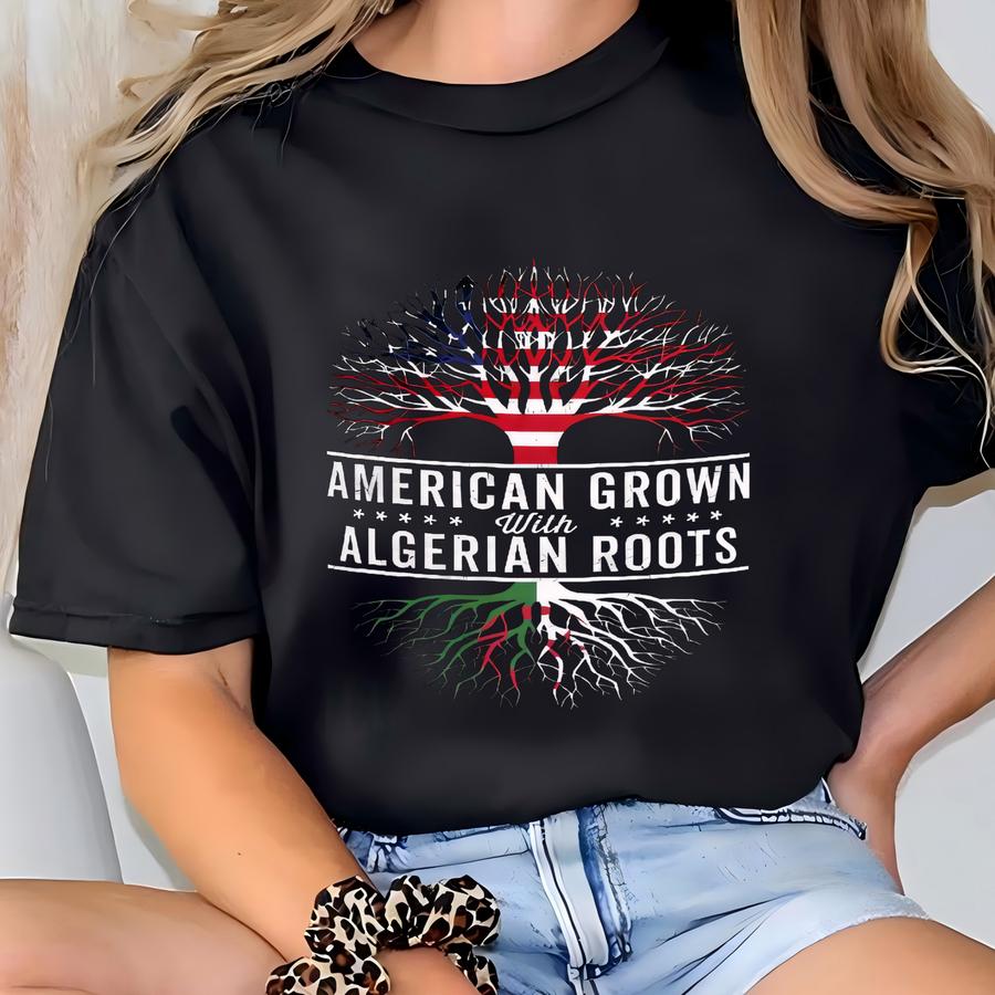 American Grown Algerian Roots Flag Mug T-shirt