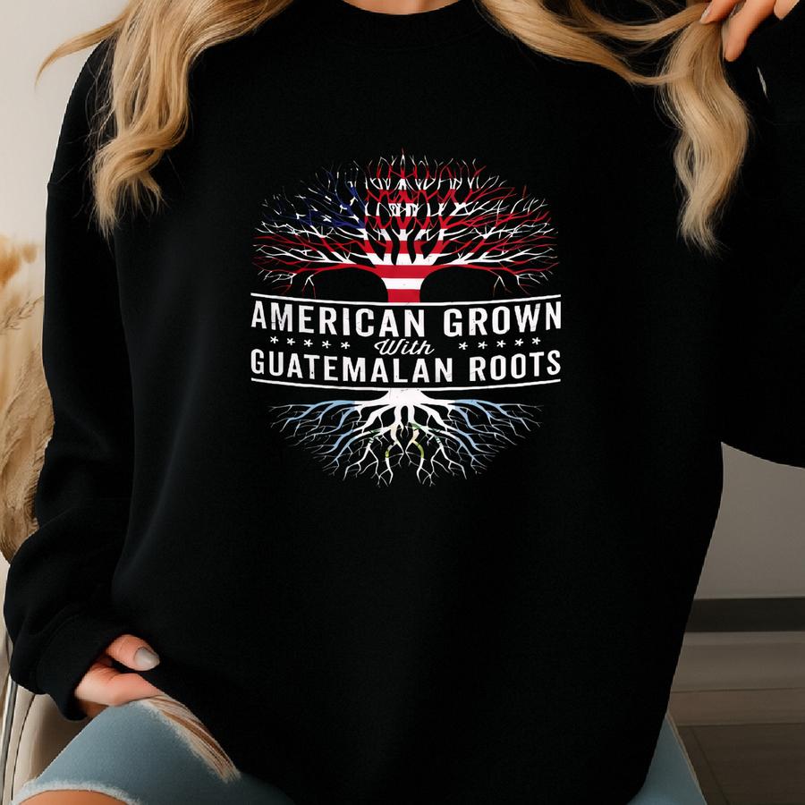 American Grown Guatemalan Roots Flag Mug Sweatshirt