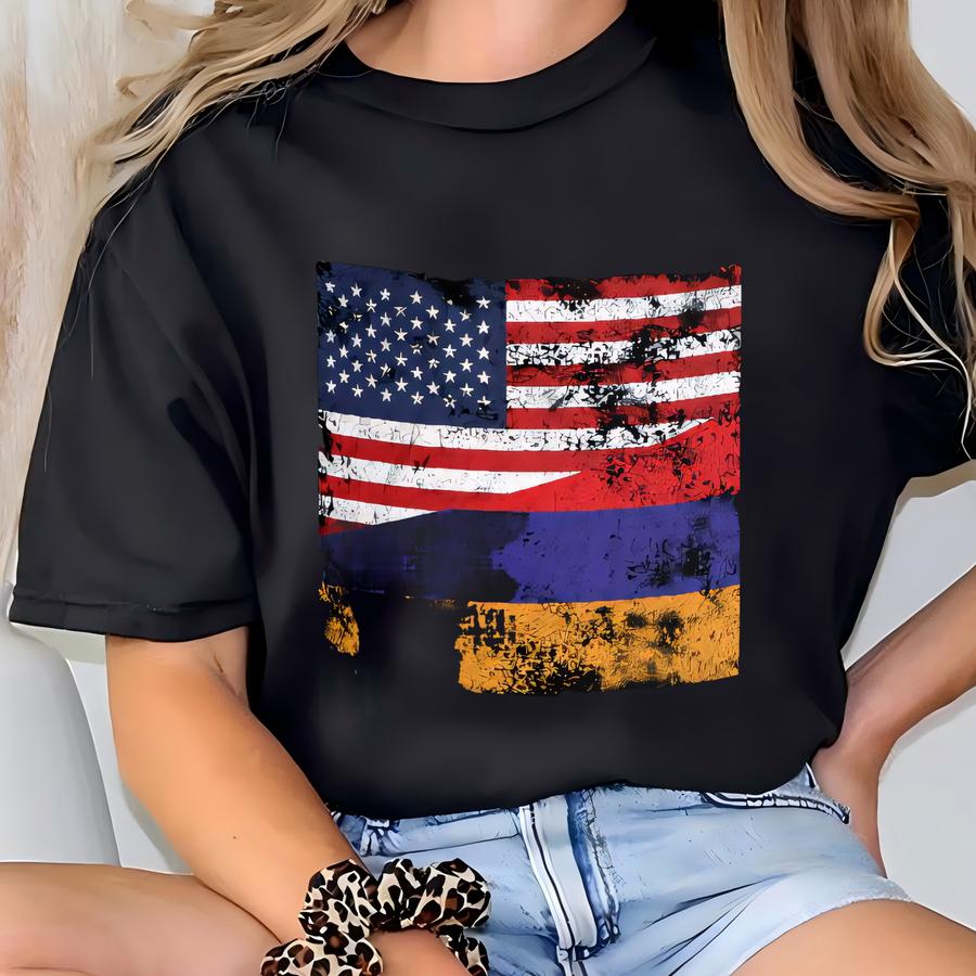 Armenia Usa Flag Mug T-shirt