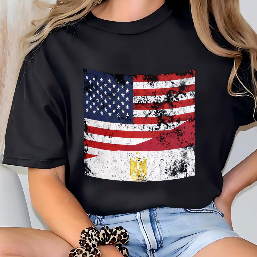 Egypt Usa Flag Mug T-shirt