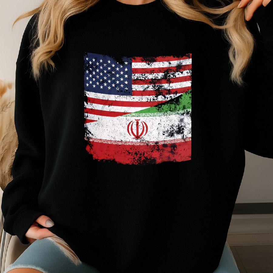 Iran Usa Flag Mug Sweatshirt