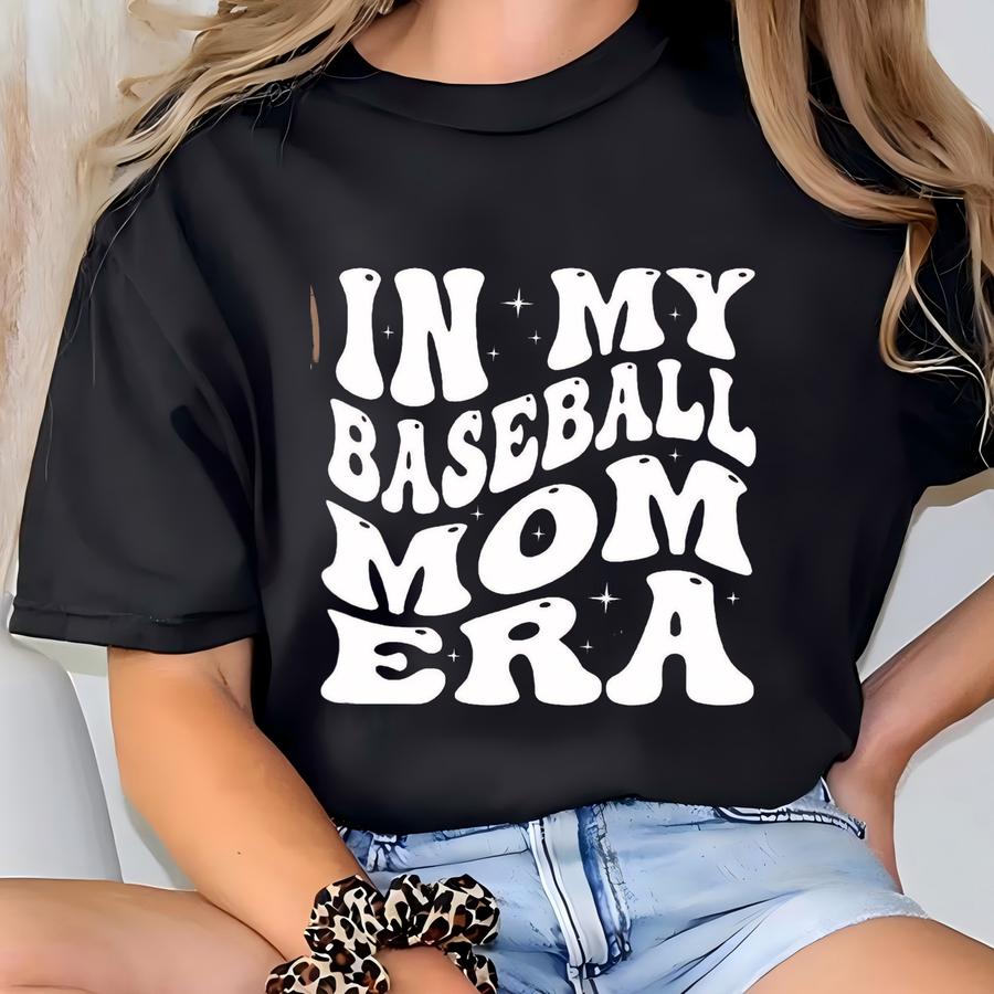 Personalized Baseball Mama Hoodi Gift, In My Baseball Mom Era Hoodie For Sports Fan Mom, Baseball Season, Spring Gift For Baseball Lover Mom T-shirt