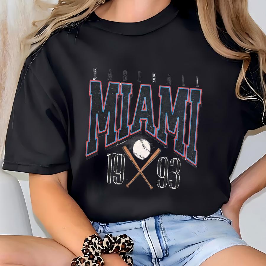 Vintage Miami Baseball Sweatshirt | Miami Baseball Shirt | The Fish Baseball Hoodie | Florida Baseball Sweatshirt T-shirt