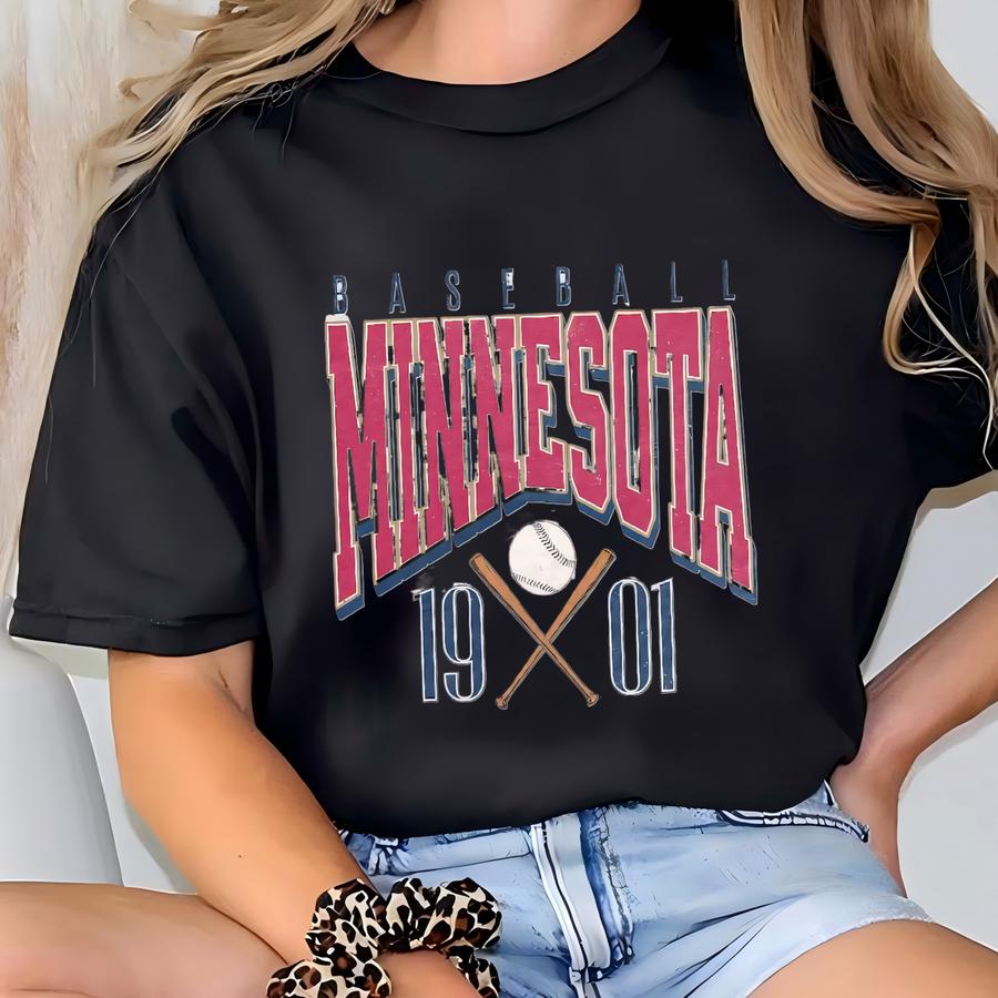 Vintage Minnesota Baseball Sweatshirt | Twin Cities Baseball Hoodie | Minnesota Sports Fan Crewneck | Twin Cities Baseball Shirt T-shirt
