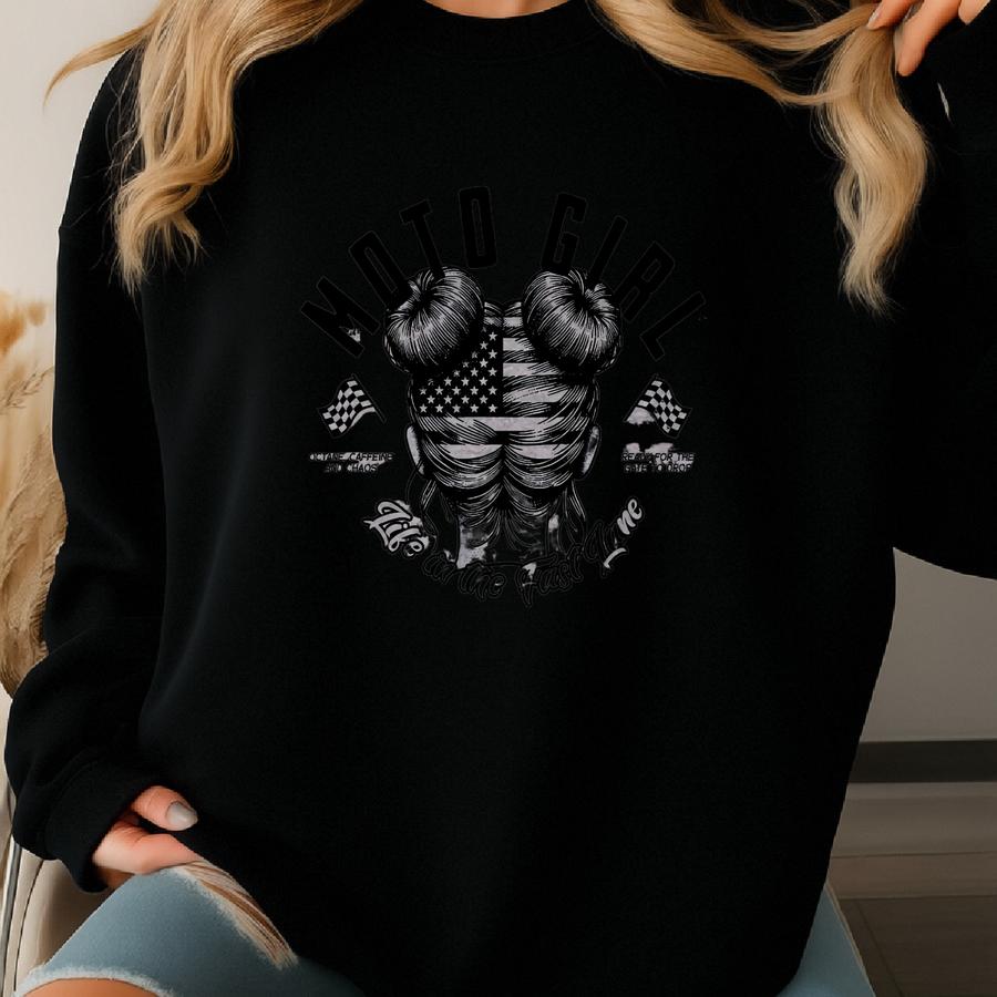Moto Girl T-shirt: Life In The Fast Lane, Biker Mom Apparel Sweatshirt