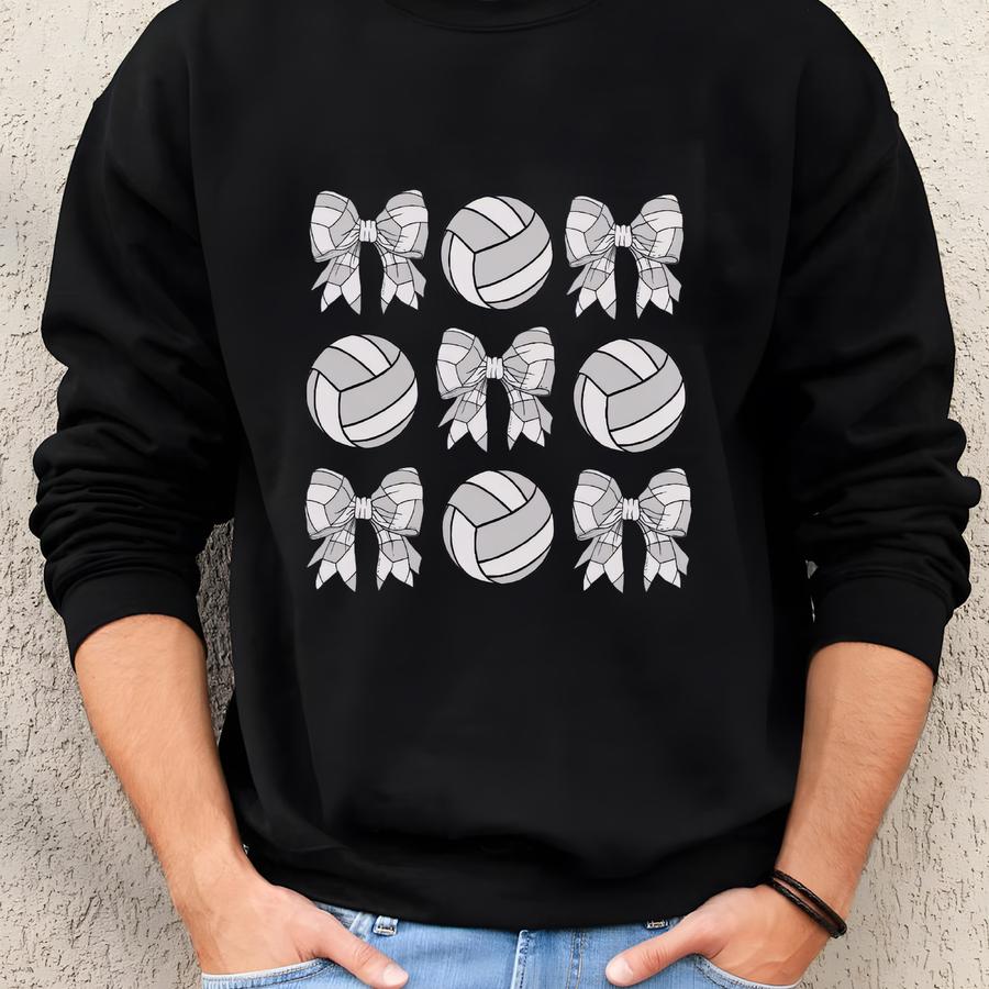 Volleyball Coquette Bow Shirt ®, Girls Volleyball Tee, Volleyball Mom Shirt, Volleyball Player Gift Sweatshirt