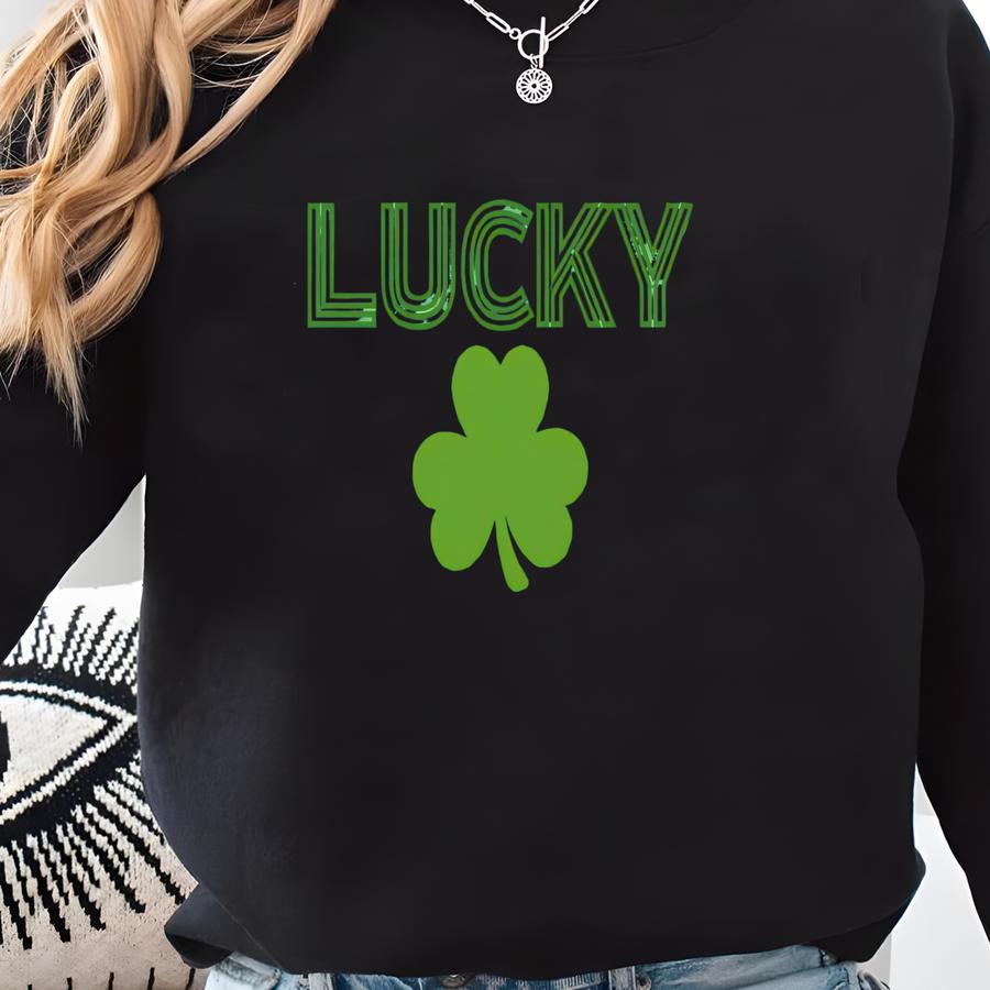 Retro Lucky Shirt, Cute St Patricks Day Shirt, Womens Shamrock Shirt, Irish Shirt, Four Leaf Clover Patricks Martini Coquette Irish Baby Tee Sweatshirt
