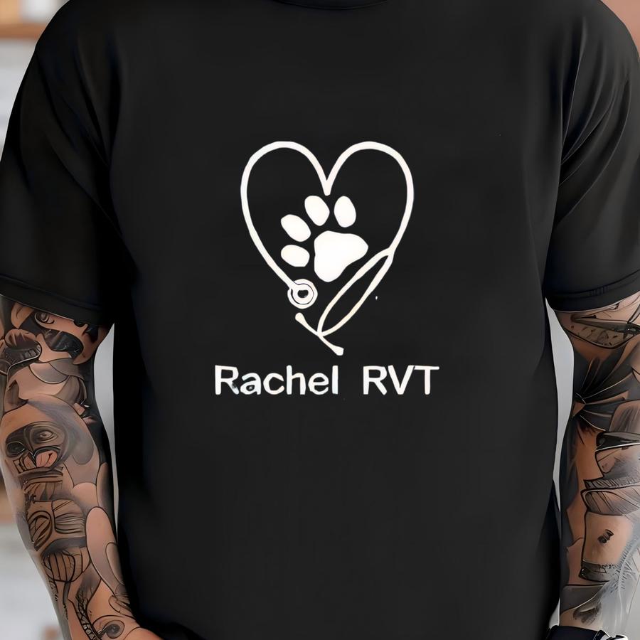 Personalized Vet Tech Hoodie: Zip Up Women's Sweatshirt, Rvt Gift, 12460 T-shirt