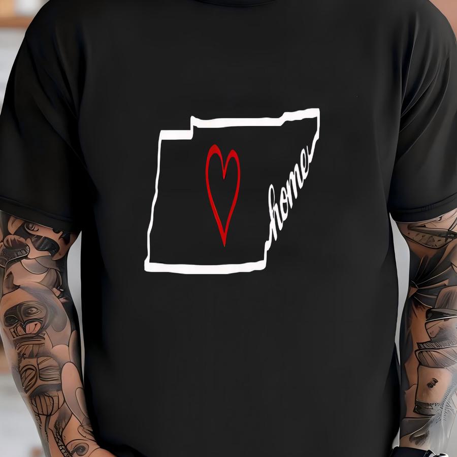 Tennessee Crewneck Sweatshirt, State Outline With Heart Design, Minimalist Southern Pride Sweater, Cozy Home State Gift T-shirt
