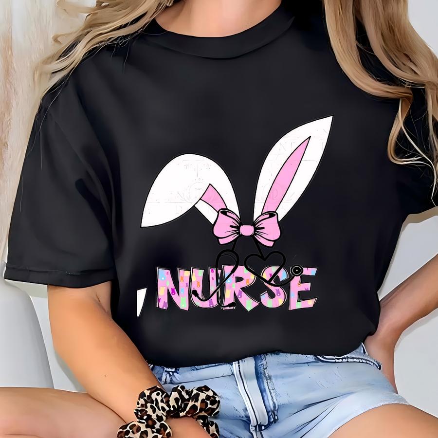 Easter Bunny Nurse, Nurse Tech, Cna Svg Png Instant Download. Medical Easter Graphic. Cut File For , Silhouette. Religious Christian T-shirt