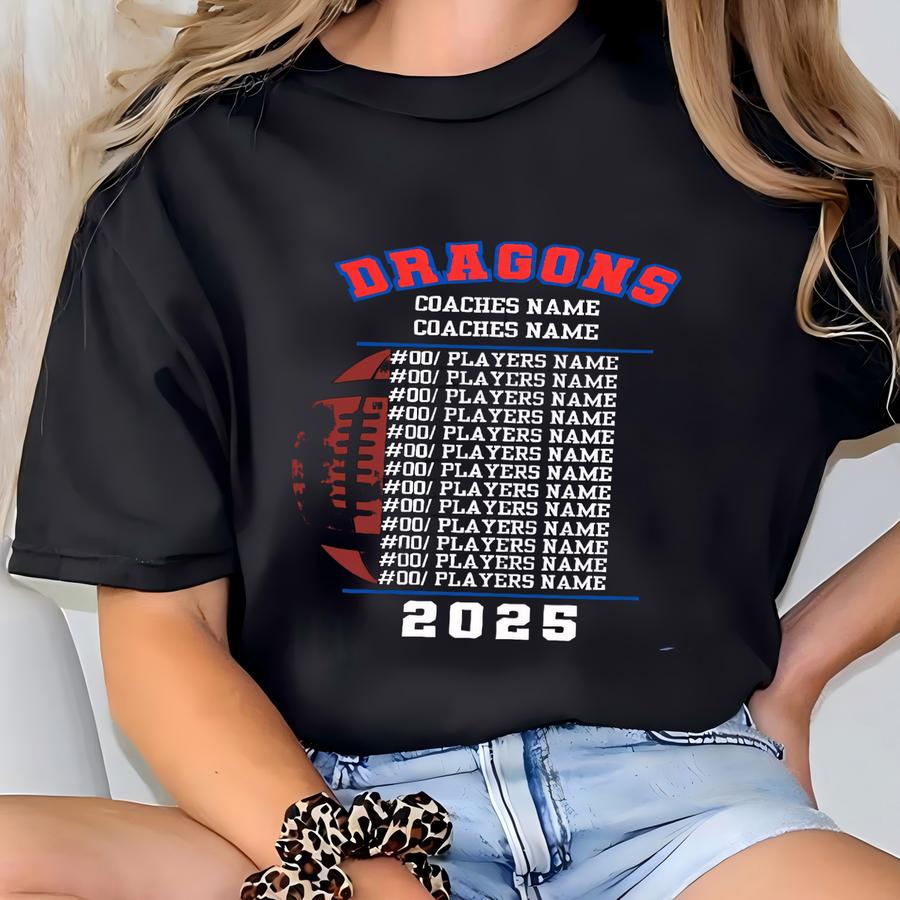 Custom Shirt With Name And Number, Football Season Shirt With Helmet, Touchdown Team Gift For Boy, Cheer Leader Gamedays Tee For  T-shirt