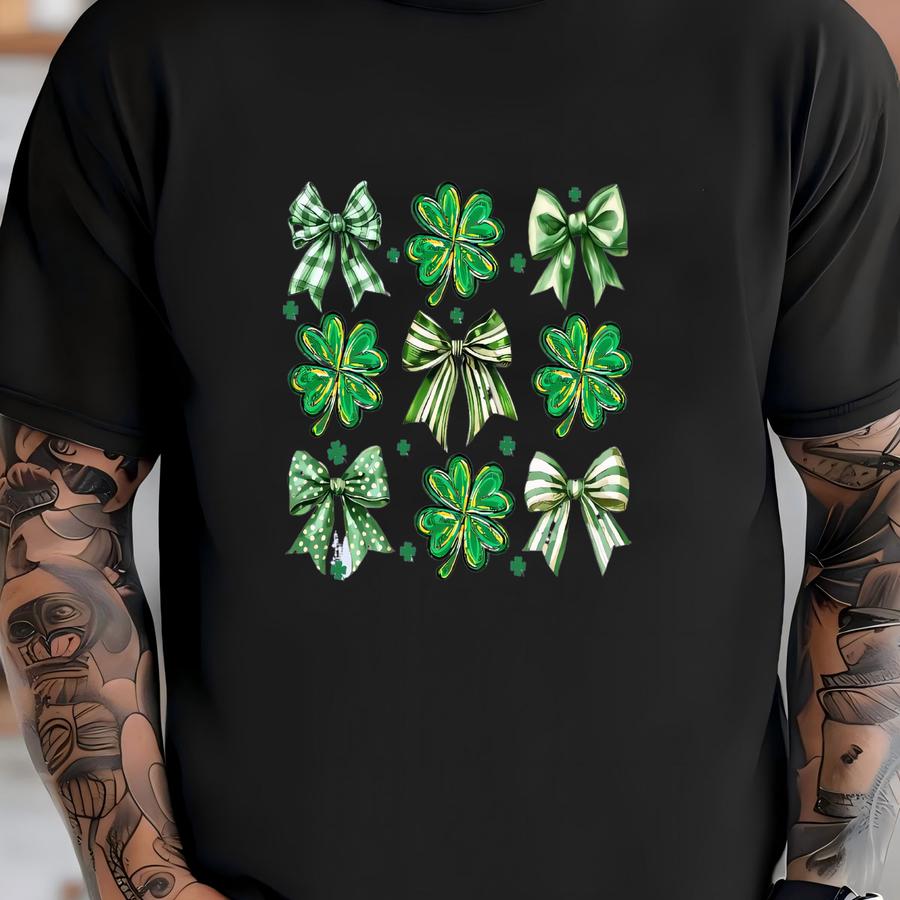 Coquette St Patrick's Day Sweatshirt: Shamrock Bow, Irish Shirt T-shirt