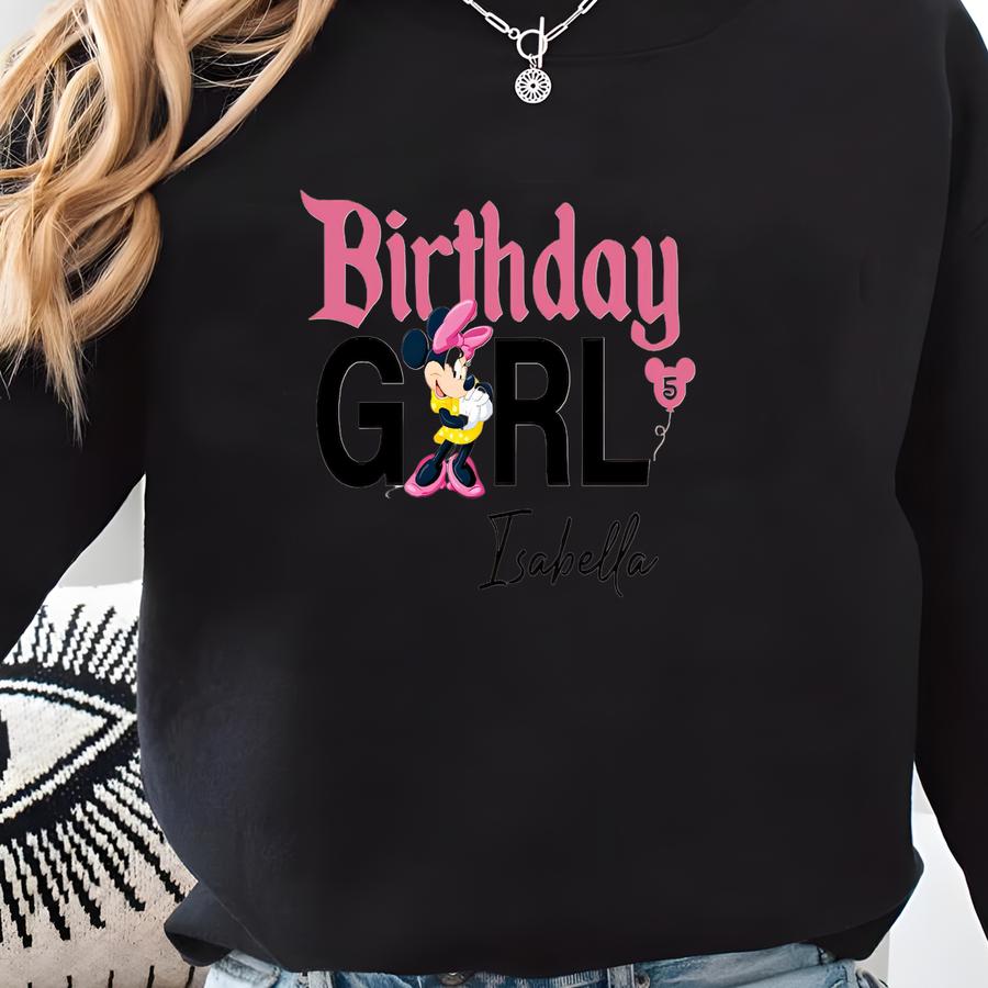 Custom Birthday Girl With Age Shirt, Birthday Shirt For Women,  Birthday Tee, Birthday Group Birthday Crew Sweatshirt
