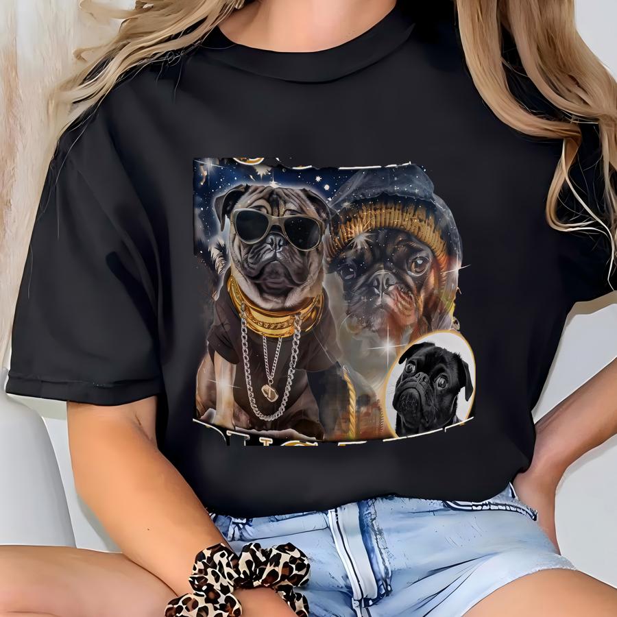 Funny Pug Life Mug 11oz Pug Rapper 90s Dog Gifts T-shirt
