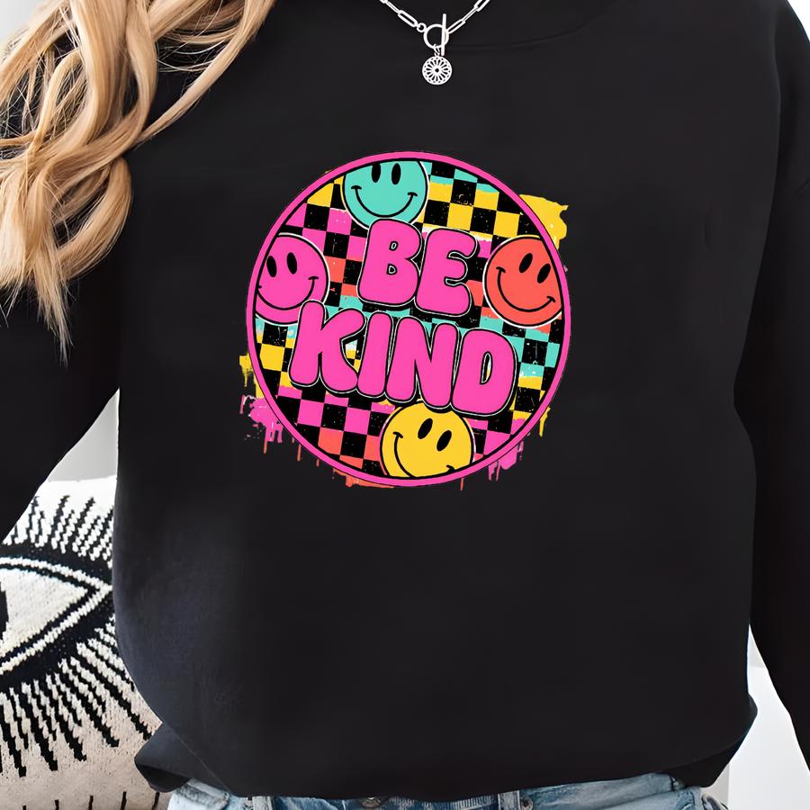 Be Kind Png, Sublimation Design, Face Png, Vintage Png, Colorful Png, Retro Png, T-shirt Design, Instant Digital Download Png, Dtf Sweatshirt