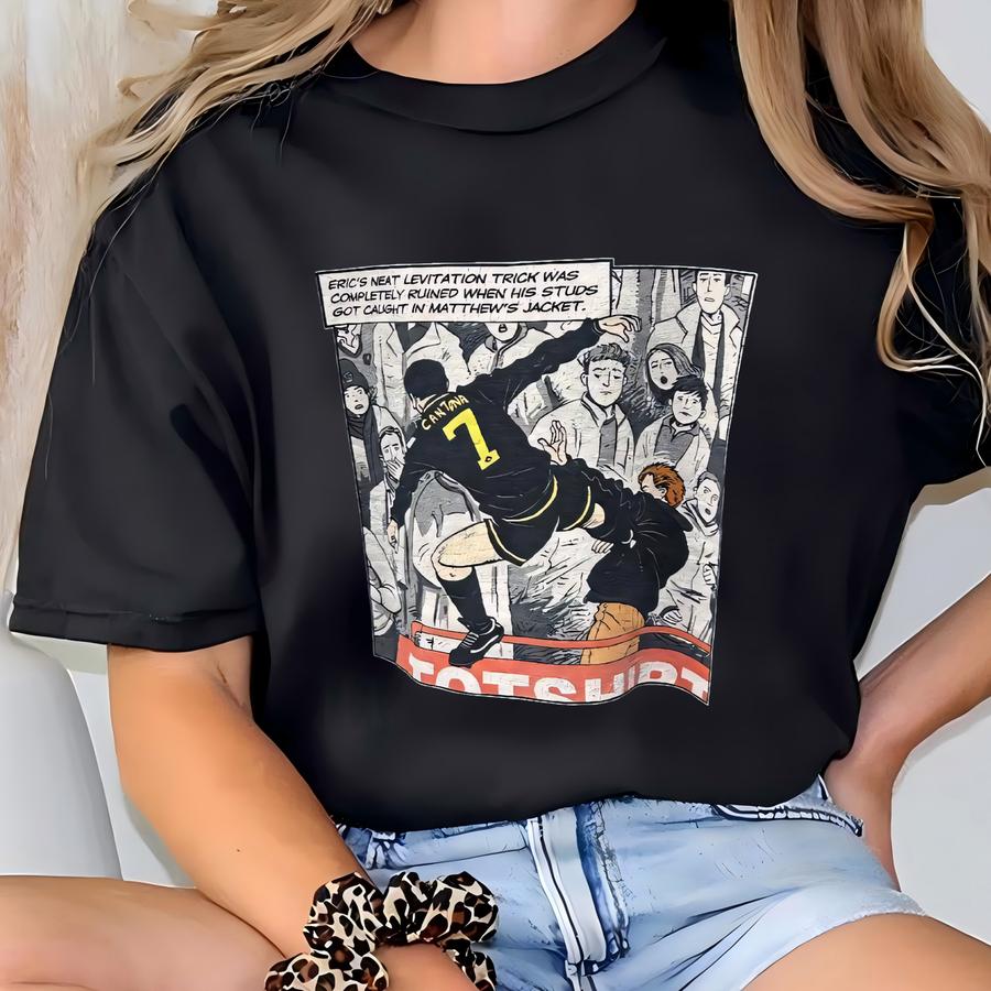 Vintage 2000s Eric Cantona Kung Fu Kick Tshirt Size L T-shirt