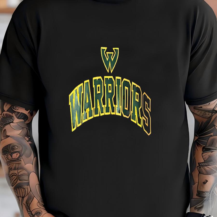 Russell Athletic Vintage Hoodie Grey Warriors Small T-shirt