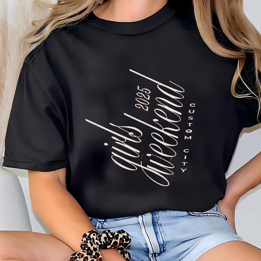 Girls Weekend 2025 Tshirts Girls Trip 2025 Tees Girls Getaway Bachelorette Party Tees Custom Girls Trip Tshirts T-shirt