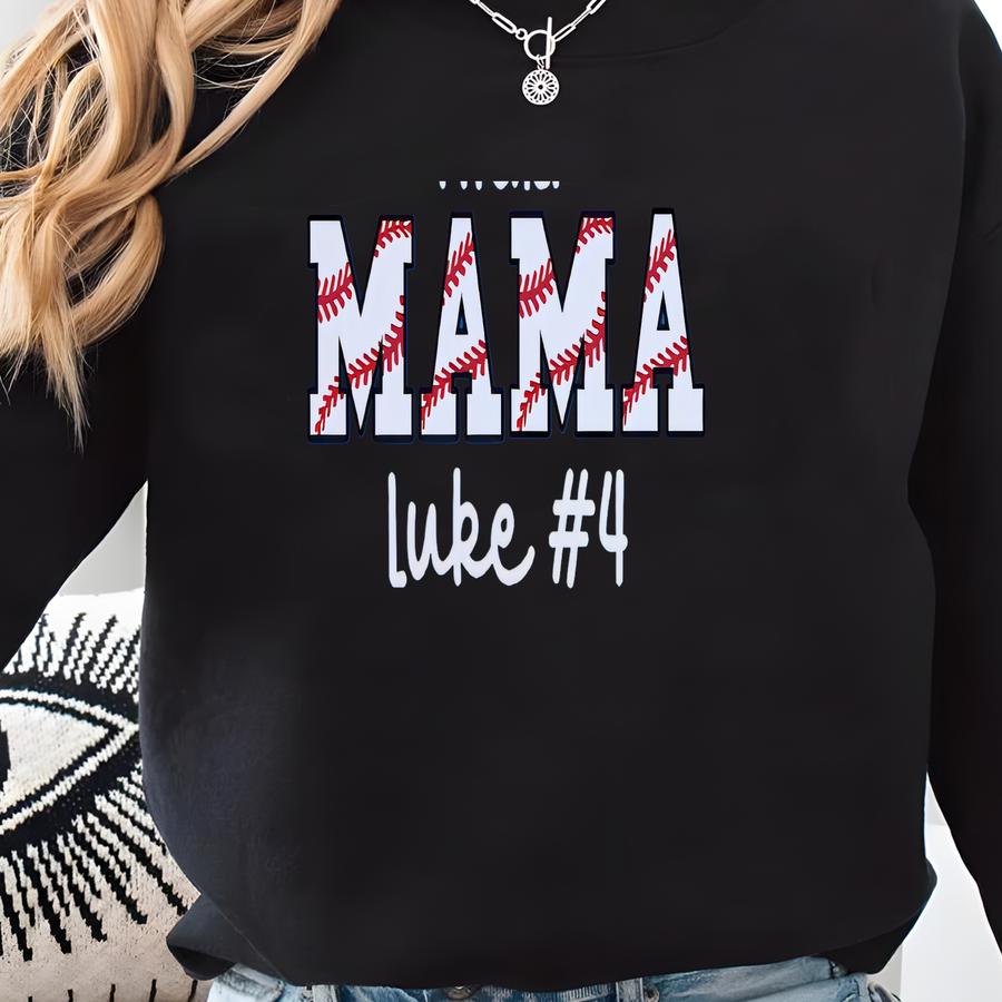 Baseball Pitcher Mama Sweatshirt Customized, Personalized Mom Pitcher Sweater For Game Day, Gift For Pitcher Mom, Cute Pitcher Mom Crewneck Sweatshirt