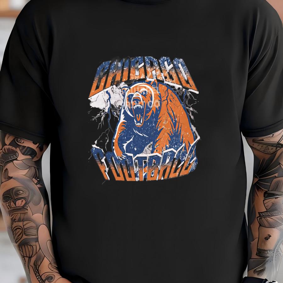 Vintage Chicago Football Crewneck Sweatshirt, Unisex Sports Apparel, Game Day Sweatshirt, Football Fan Gear, Cozy Streetwear T-shirt