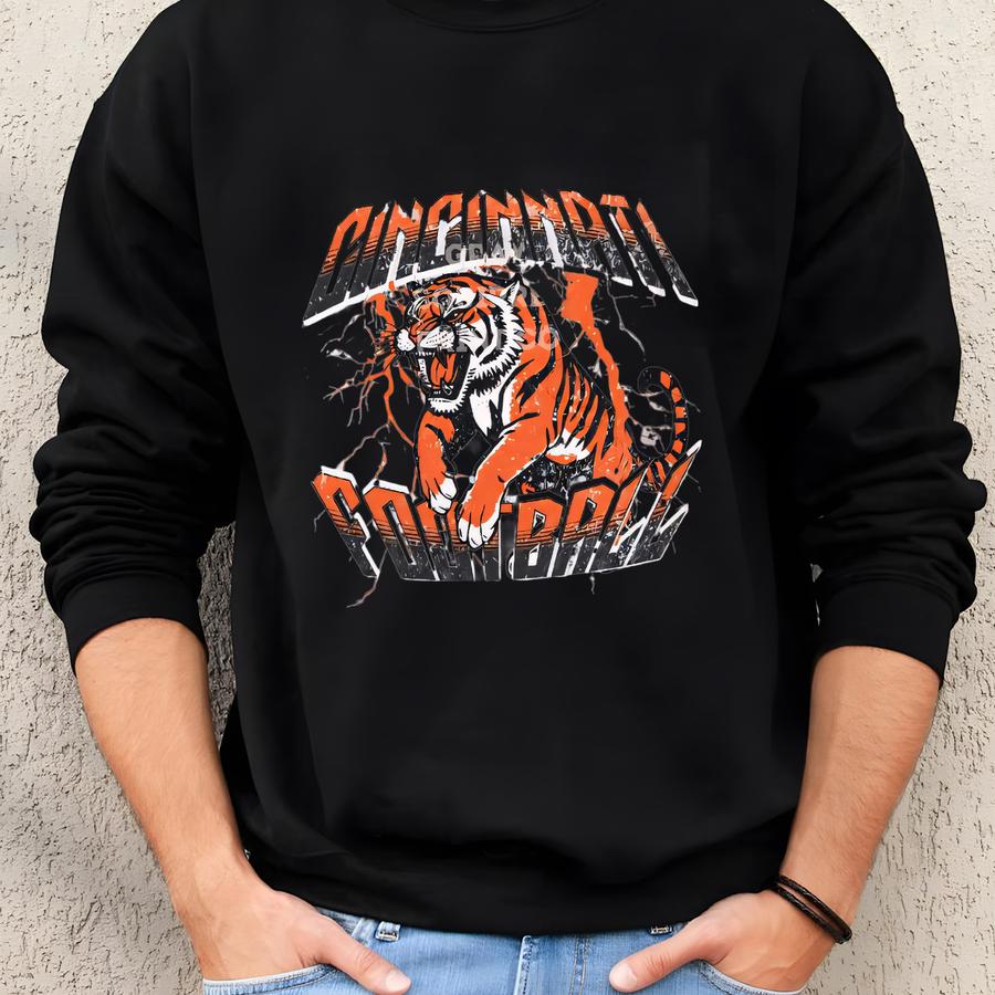 Cincinnati Football Crewneck Sweatshirt, Unisex Sweatshirt, Casual Sports Apparel, Cozy Game Day Layer, Gift For Football Fans Sweatshirt