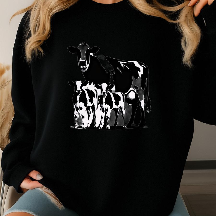 Cow Family Shirt: Farm Animal Lover Tee Sweatshirt